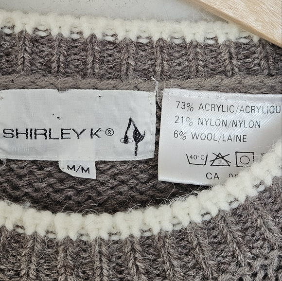 Vintage Wool Blend Snowflake Pullover Sweater Medium Cottagecore Grandmacore - Picture 7 of 8